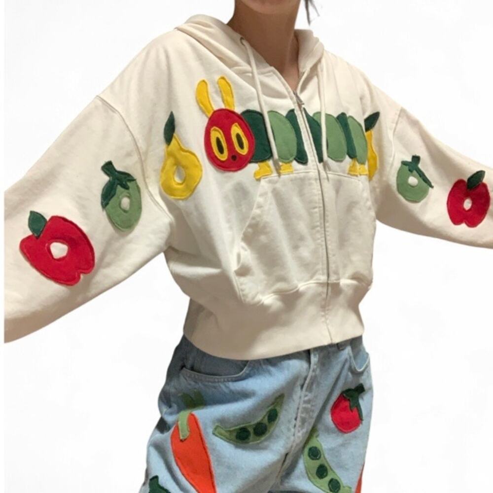 Custom Upcycled The Very Hungry Caterpillar Gap Sweatshirt